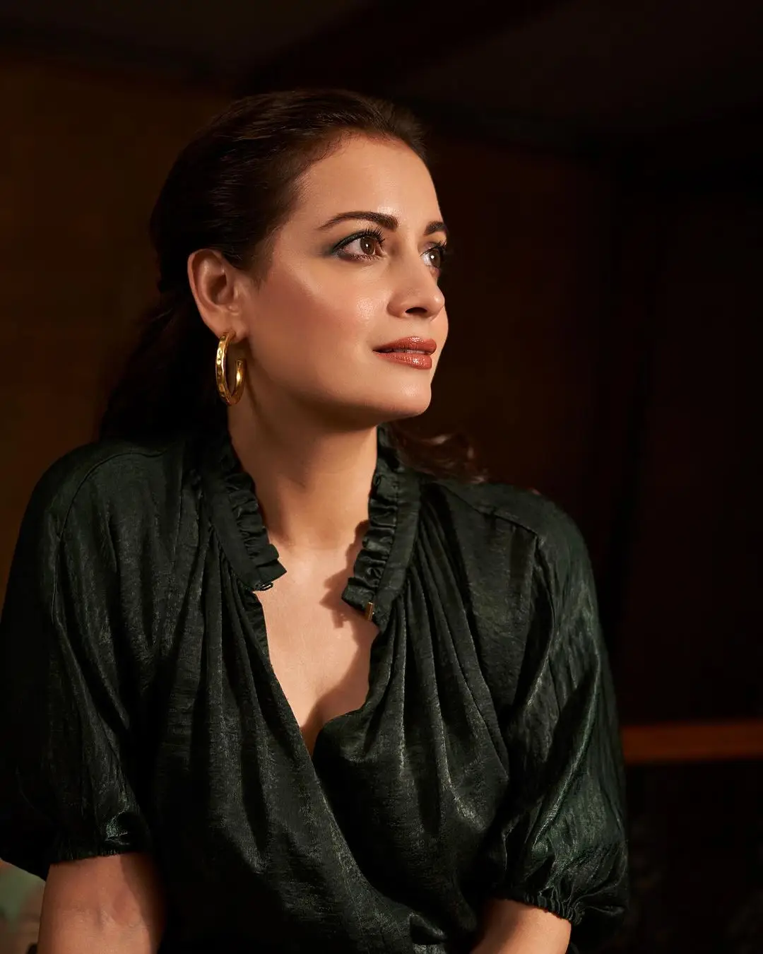 Dia Mirza In North Indian Traditional Black Gown